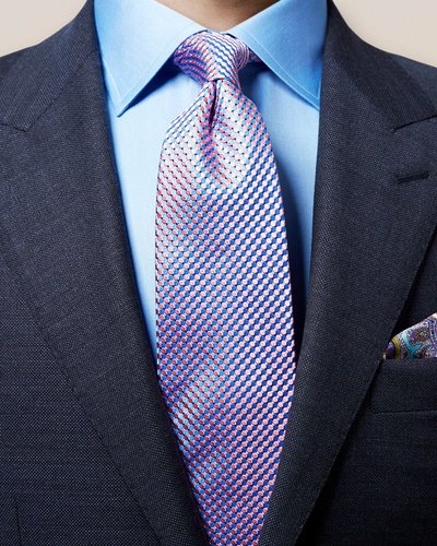 Pink Geometric Silk Tie