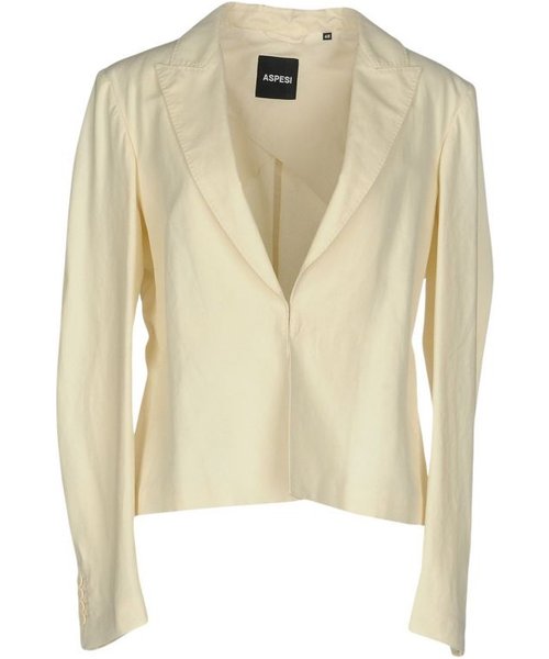 Aspesi Ivory Cotton Single Breasted Jacket