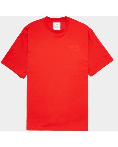 Men's Y-3 Tonal Logo Short Sleeve T-Shirt Red, Red