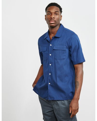 Men's Albam Reverse Collar Short Sleeve Shirt Blue, Navy