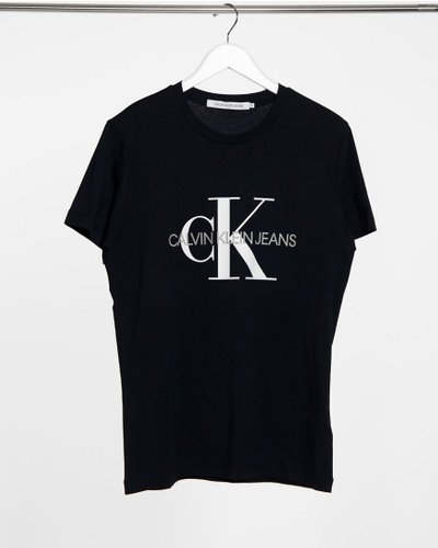 Calvin Klein Jeans iconic monogram slim t-shirt in black