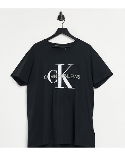 Calvin Klein Jeans Big & Tall monogram logo slim fit t-shirt in black