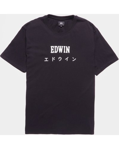 Men's Edwin Japan Logo Short Sleeve T-Shirt Black, Black/Black