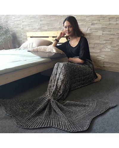 Knitted Braid Mermaid Tail Blanket For Adult